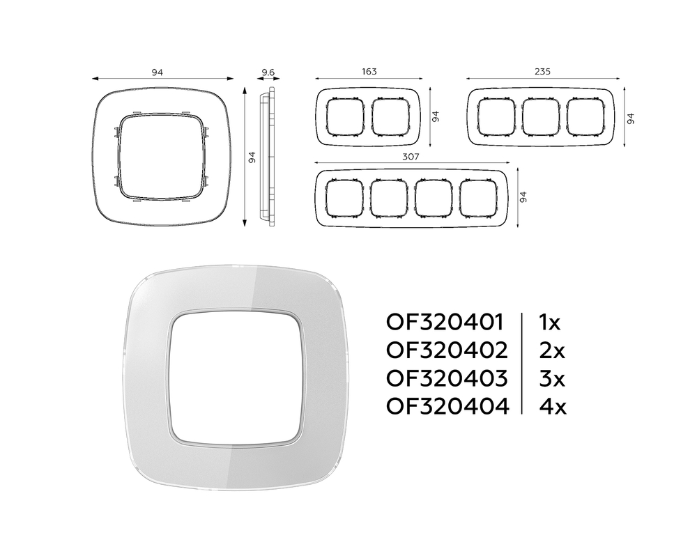 OF320403 Рамка OMEGA Radian (Серебро Стекло органическое) 3-ая