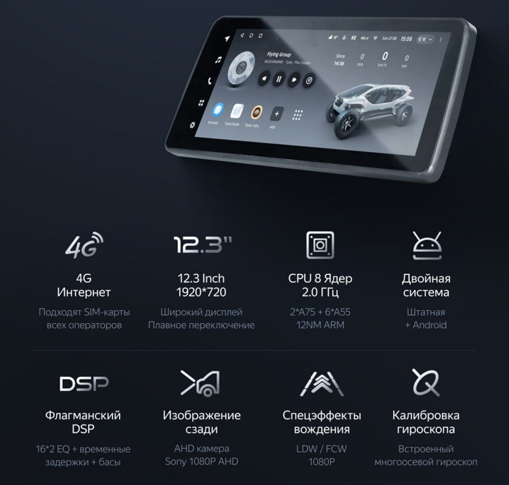 Магнитола BMW 7-серии (F01/F02) 2009-2012 CIC - Teyes LUX ONE монитор 12.3" на Android 10, 6/128ГБ, CarPlay, 4G SIM-слот