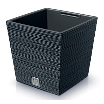 DFS240-S433 Кашпо FURU SQUARE LOW 24*24,h23,5см anthracite с вклад