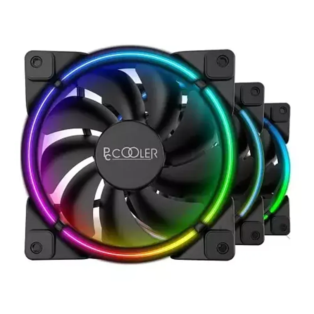 Вентилятор для корпуса PCCooler CORONA 3-IN-1 FRGB KIT 3x(120x120x25mm) 1000-2000 ± 10% RPM 68 CFM Black