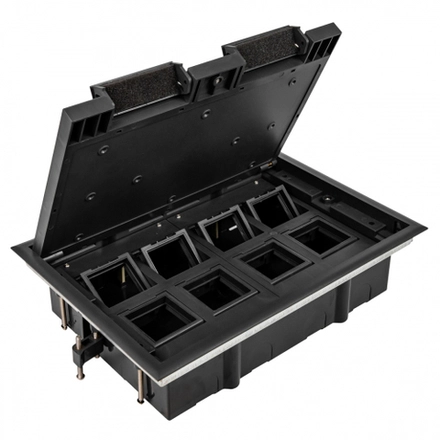 Donel Лючок в пол 16 мод. (8 мод. 45х45 мм.), крышка ABS +гальванизированная стальная вставка