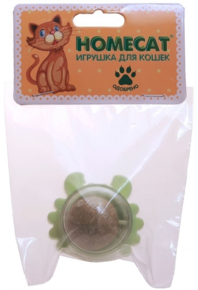 Homecat Игрушка Шарик-лизун Краб для кошек, с кошачьей мятой, 6х5х4 см