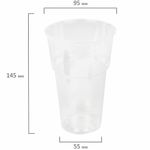 Стакан одноразовый 500 мл, КОМПЛЕКТ 50 шт., прозрачный, полипропилен (ПП), БЮДЖЕТ, LAIMA, 608022, ЮПОС2115