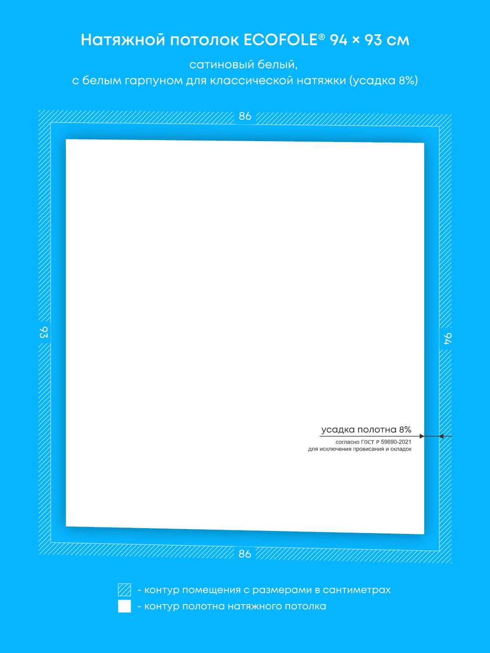 Натяжные потолки 5.5 м2, 0.8 м2