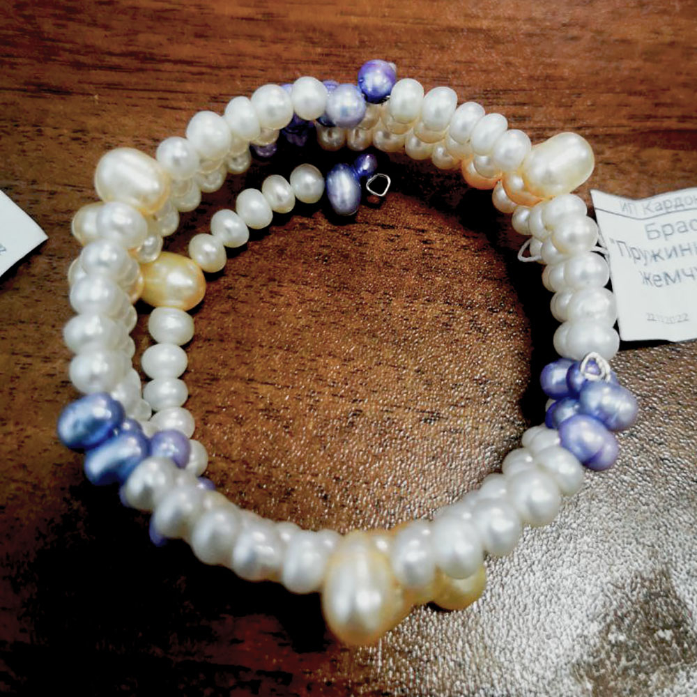 Браслет "Пружинка Капри" жемчуг микс