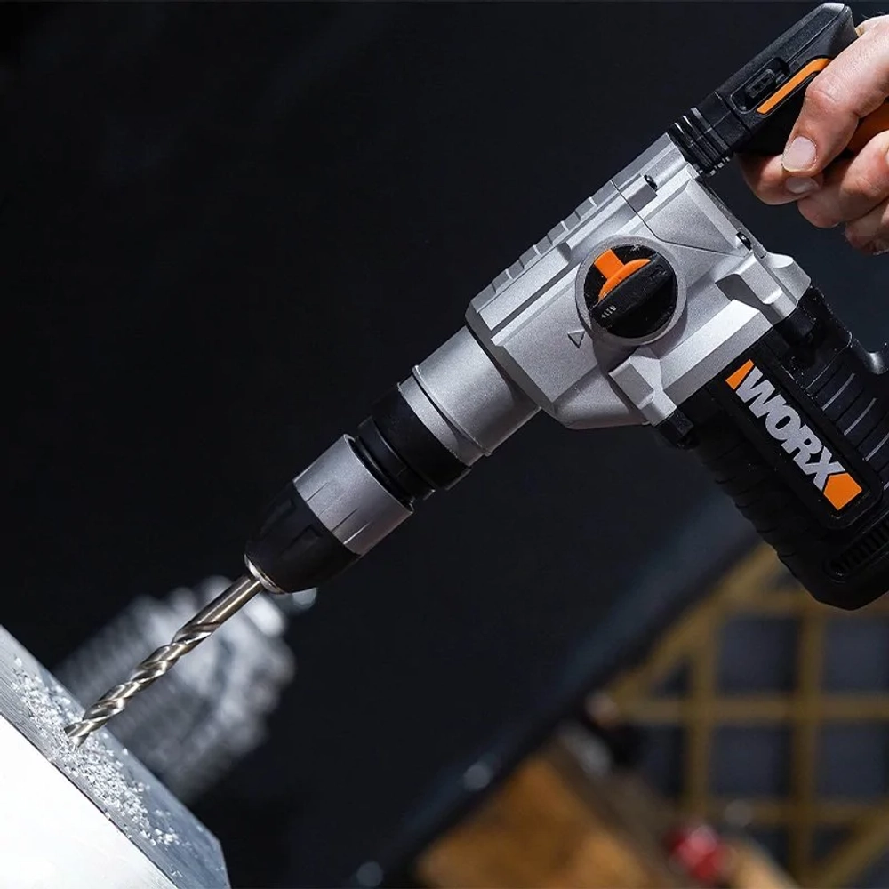 WORX WX392 аккумуляторный перфоратор (2 x 4 Ач, ЗУ)