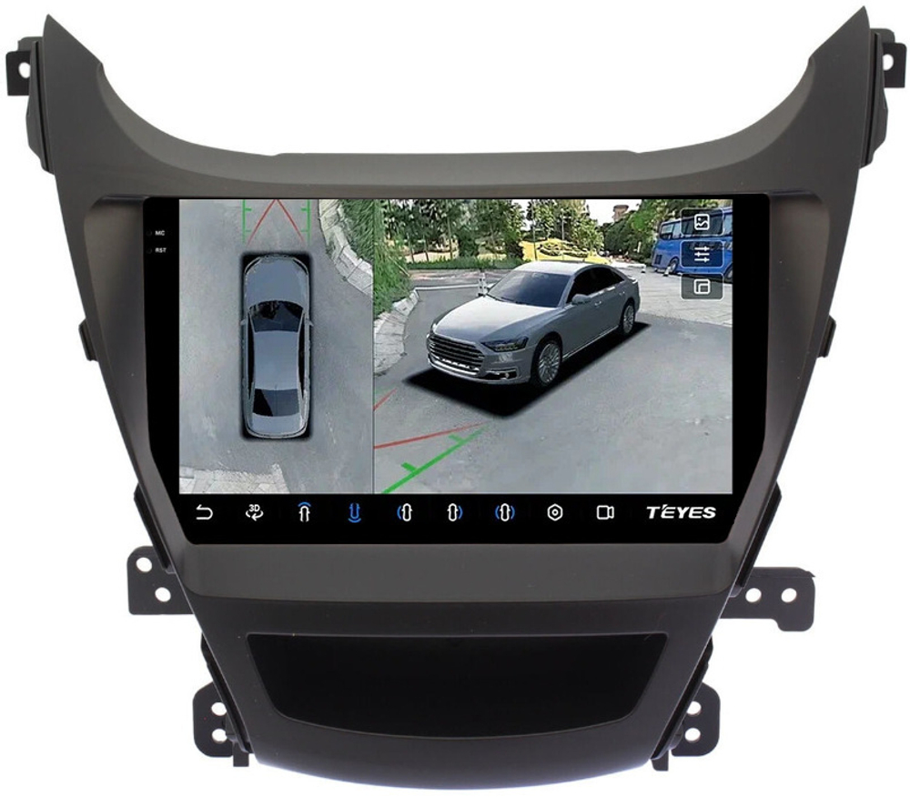 Магнитола для Hyundai Elantra 5 MD 2013-2015 (рестайлинг) - Teyes CC3-2K-360 на Android 10, 2K QLED, 6Гб+128Гб, CarPlay, 4G SIM-слот, 4 камеры в комплекте