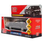 Модель ин. мет. "Lexus LX-570" 12см, открыв. дв, багаж, черный LX570-BK (Технопарк)