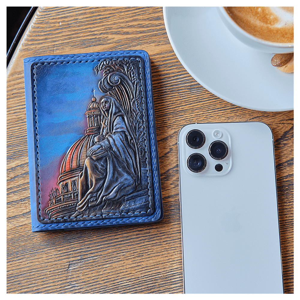 Чехол на паспорт «Городские мотивы» синий