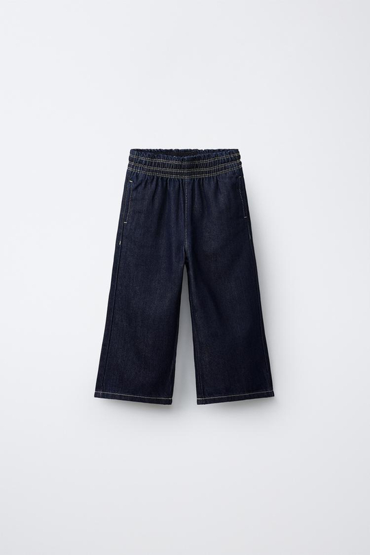 ZARA ДЖИНСЫ WIDE LEG, СИНИЙ
