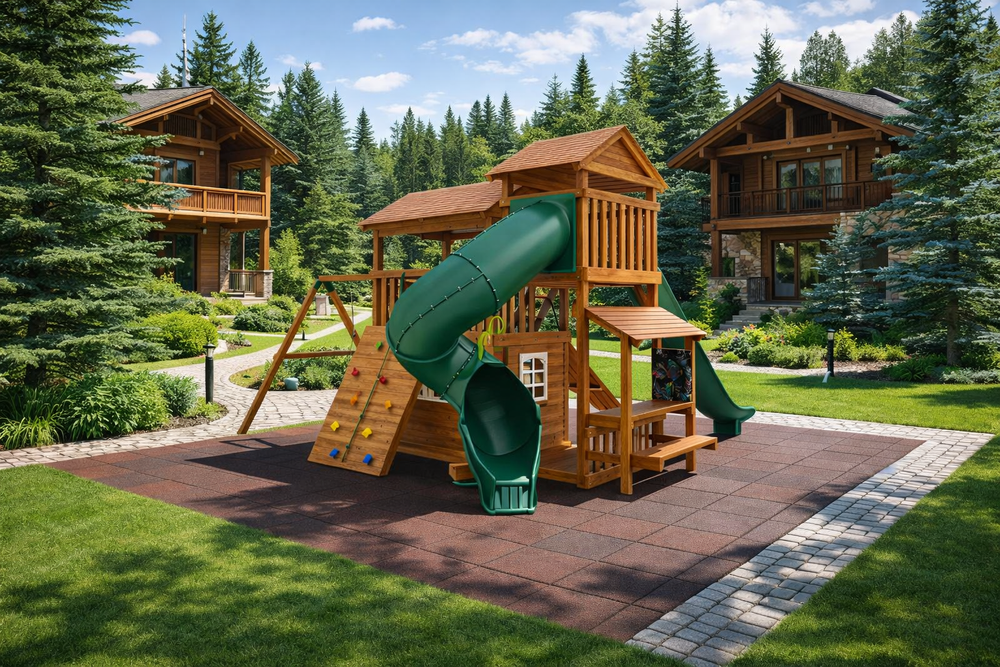 Детская деревянная площадка "Домик 4"