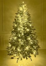 Заснеженная елка с гирляндой встроенной «Изумрудная» (Литая хвоя) 120 см / 1,2 м