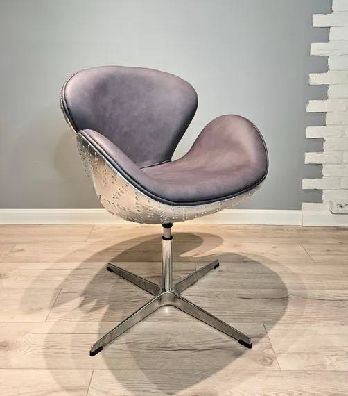 Кресло Swan Aviator, серая кожа