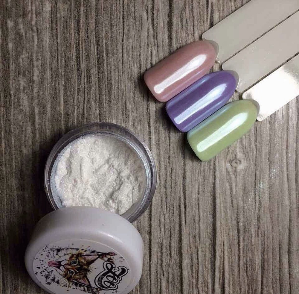 Zoo nail Жемчужная втирка Белая жемчужина, 1 гр