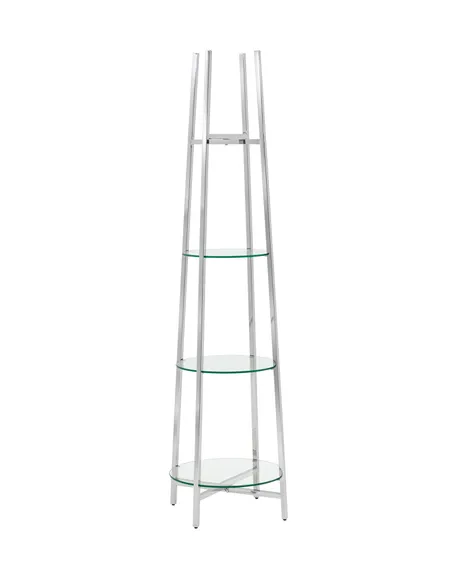 Стеллаж Lans, 183х53 см, стекло, хромированная сталь