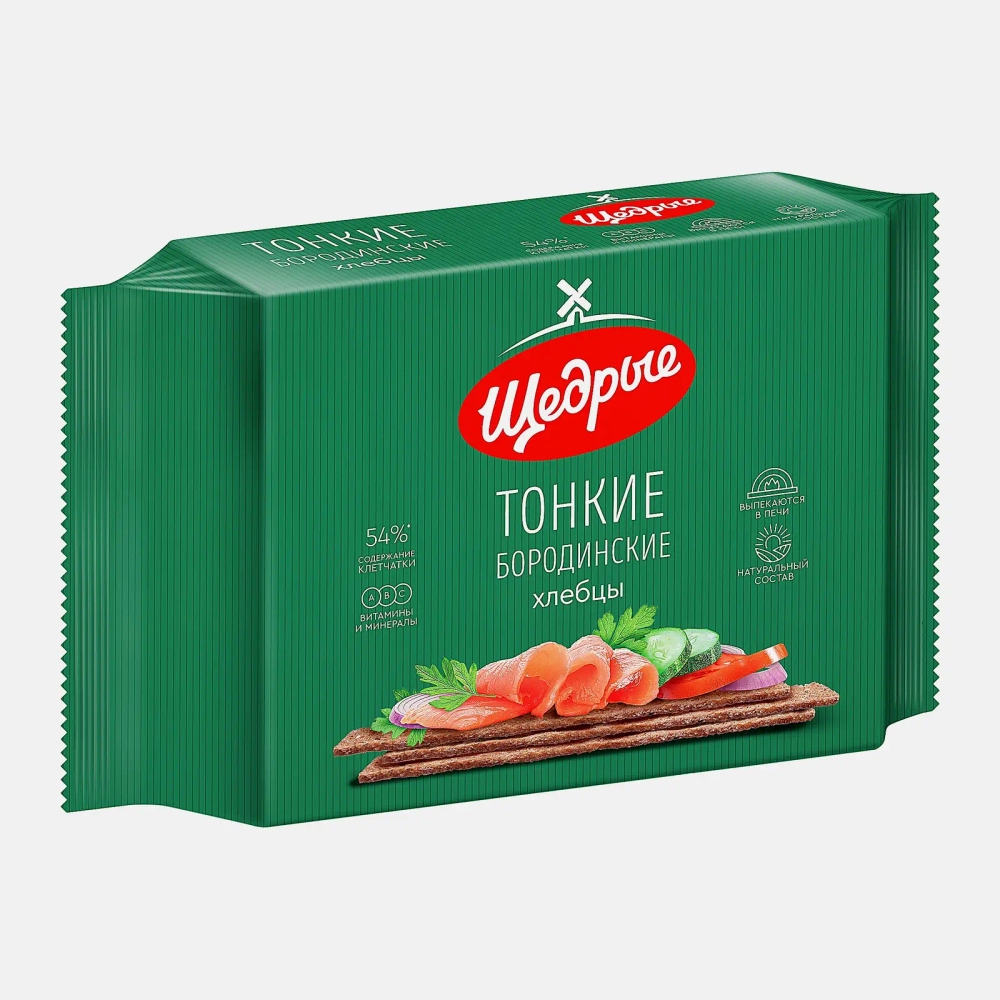 Хлебцы Бородинские тонкие Щедрые 170г