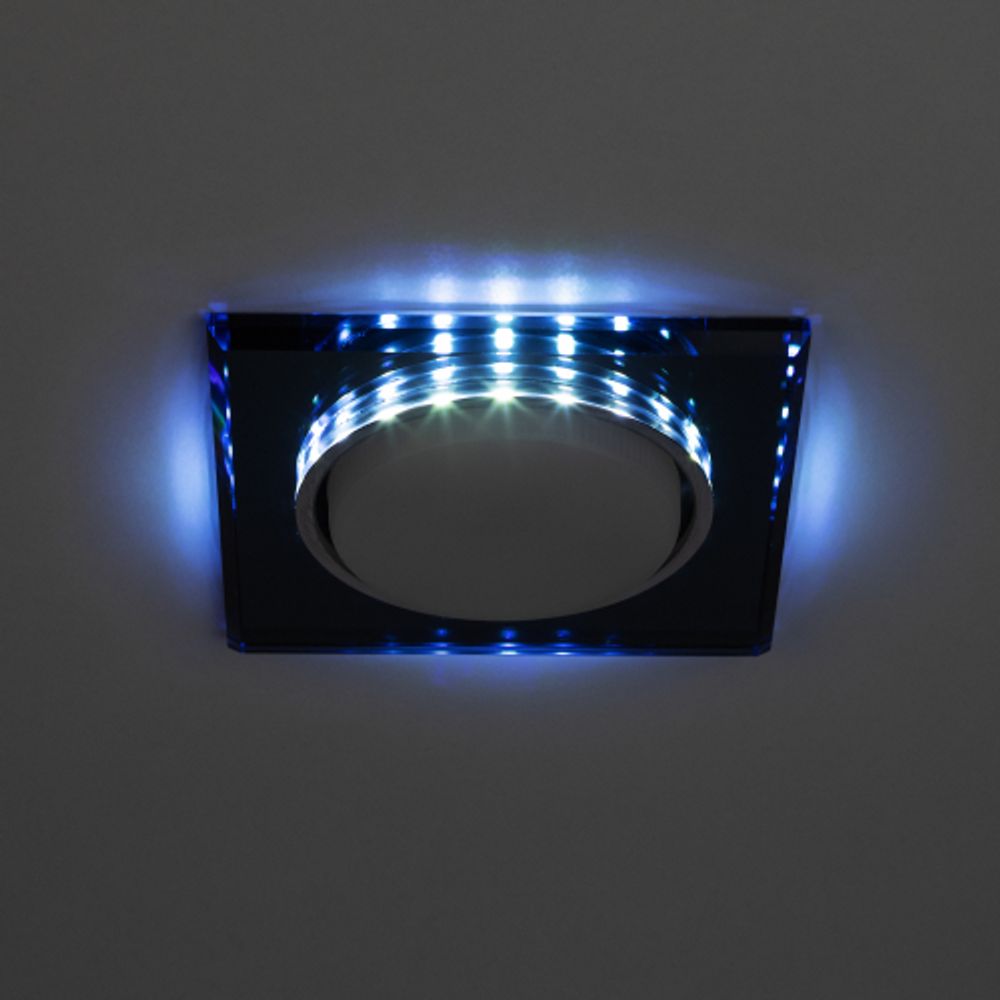 Светильник встраиваемый cо светодиодной подсветкой ЭРА DK LD50 BK под лампу GX53 черный