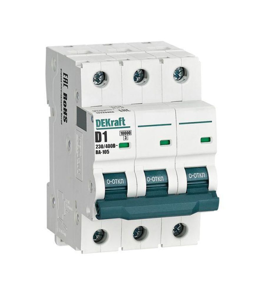 Выключатель автоматический модульный 3п D 1А 10кА ВА-105 DEKraft 13220DEK