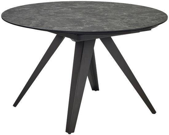 Стол AKSEL 130 цвет Mona Lisa Cерый мрамор, керамика, / Темно-серый каркас