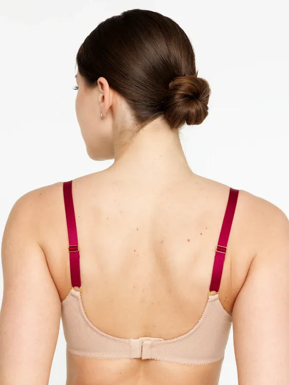 Бюстгальтер Zebra балконет мягкая чаша на каркасах (скин/бургундия)