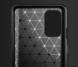 Мягкий чехол синего цвета на смартфон OnePlus 9R, серия Carbon (стиль карбон) от Caseport