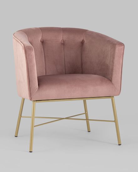 Кресло Сhalet (Шале) розовый велюр с золотыми ножками