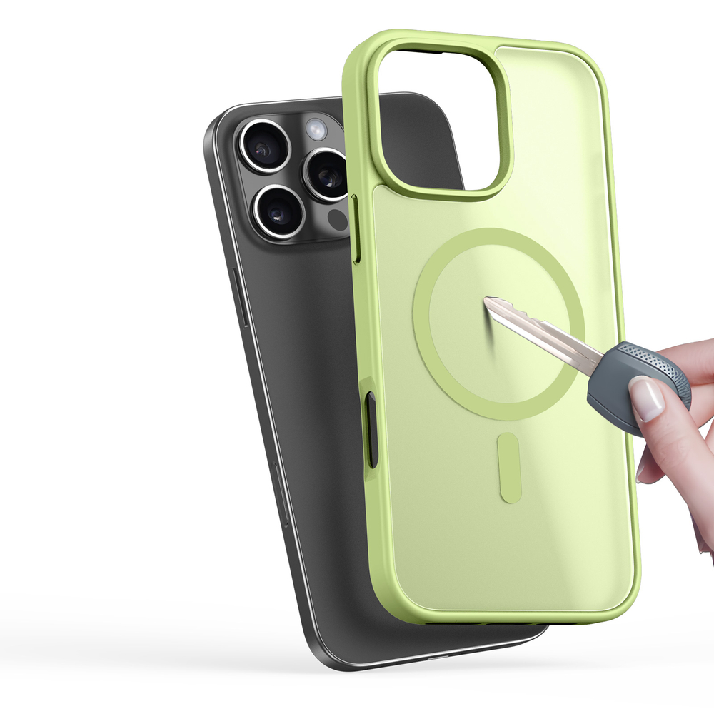 Защитный матовый чехол зеленого цвета (Lime Green) с MagSafe для iPhone 16 Pro Max, серия Yind Series от Dux Ducis