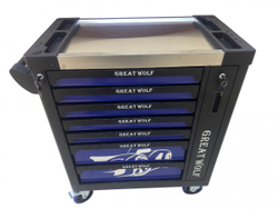 Инструментальная тележка GW-8ST BLUE Great Wolf (8 ящиков, центральный замок, колеса с блокировкой, усиленная)