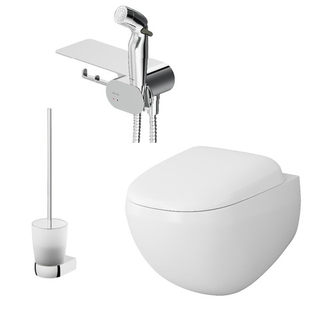 Набор подвесной унитаз с гигиеническим душем AM.PM Sensation CK30H0904W белая, хром