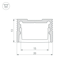 Профиль SL-SLIM20-H13-2000 ANOD (Arlight, Алюминий) 023721