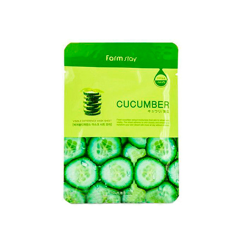 Маска тканевая с натуральным экстрактом огурца FarmStay Visible Difference Mask Sheet Cucumber 5шт