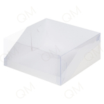 Коробка под торт с пластиковой крышкой 235*235*100 мм белая, 50 шт