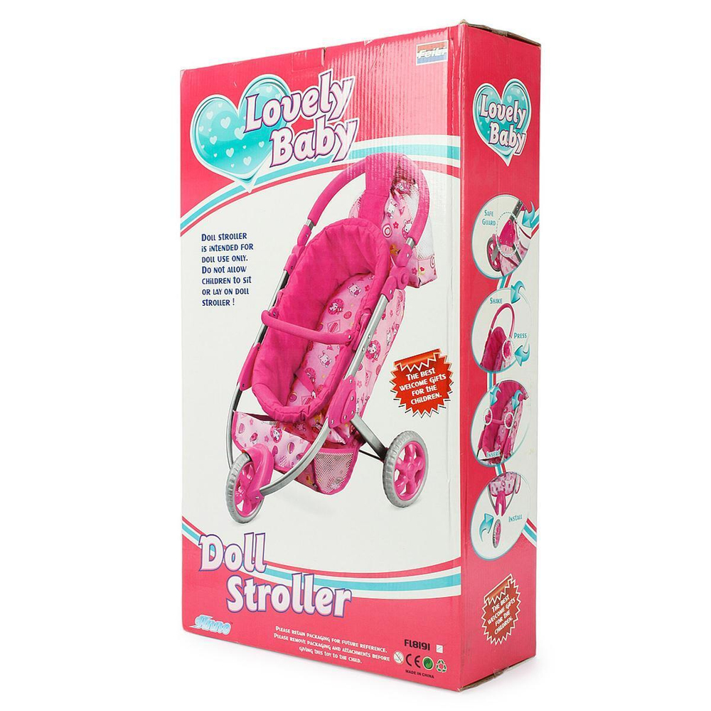 Коляска для куклы лежачая, коробка FL8191