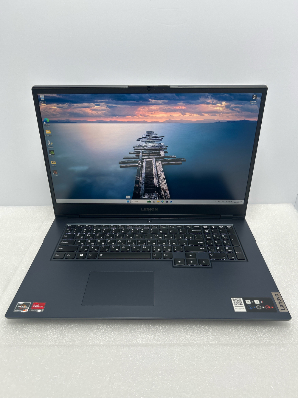 Ноутбук Lenovo Legion 5 17ACH6(82K00005RK) 17.3"/AMD Ryzen 5 5600H/RAM 8GB/SSD 512 GB/Nvidia RTX3050 4GB/1920x1080/IPS 144Hz/DOS/Подсветка кл-ры:LED/черный. Состояние: Уценка/большой след на матрице от клавиатуры/С1