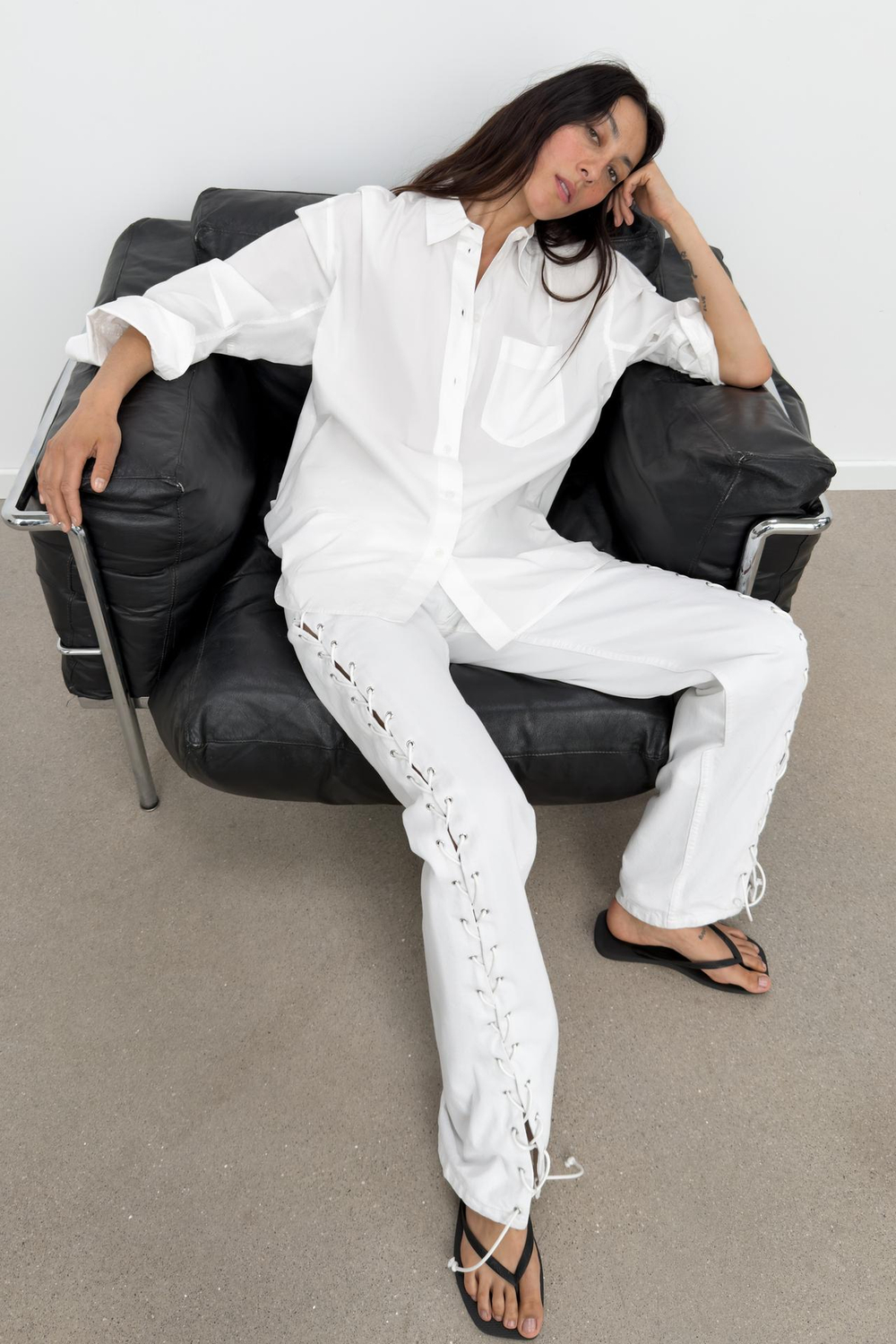 ZARA РУБАШКА ОВЕРСАЙЗ ИЗ ПОПЛИНА, БЕЛЫЙ