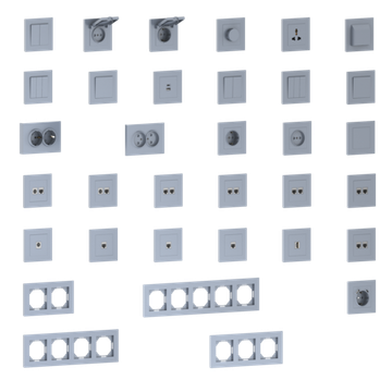 Накладка для розетки Schuko с зарядным устройством USB A+C,  со шторками 16A 250В,  сталь,  серия A07