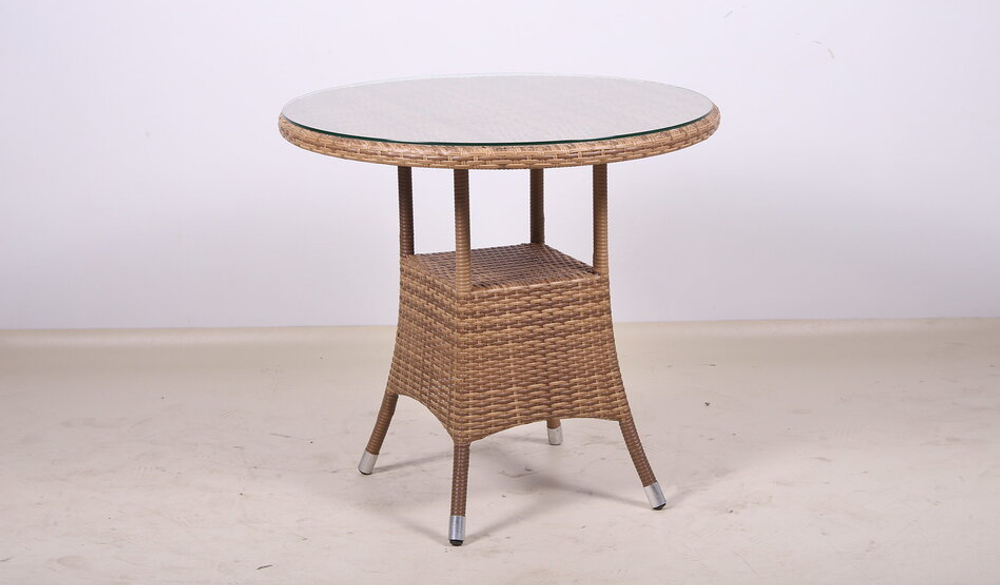 Стол круглый, столешница стекло, коллекция Крит