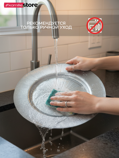 Тарелка сервировочная подстановочная 33 см. стеклянная