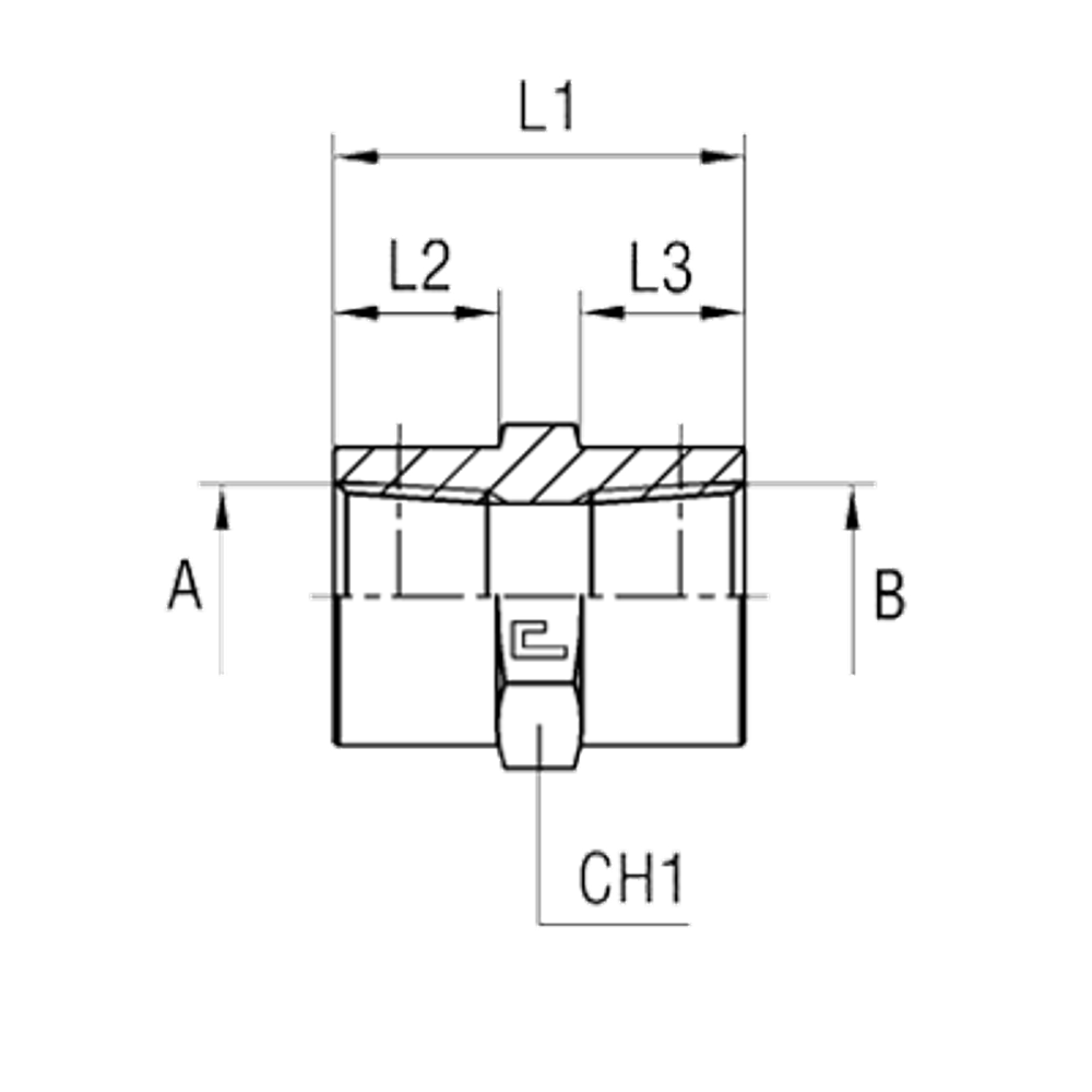 Соединение PS BSPT 3/8" BSPT 1/2"