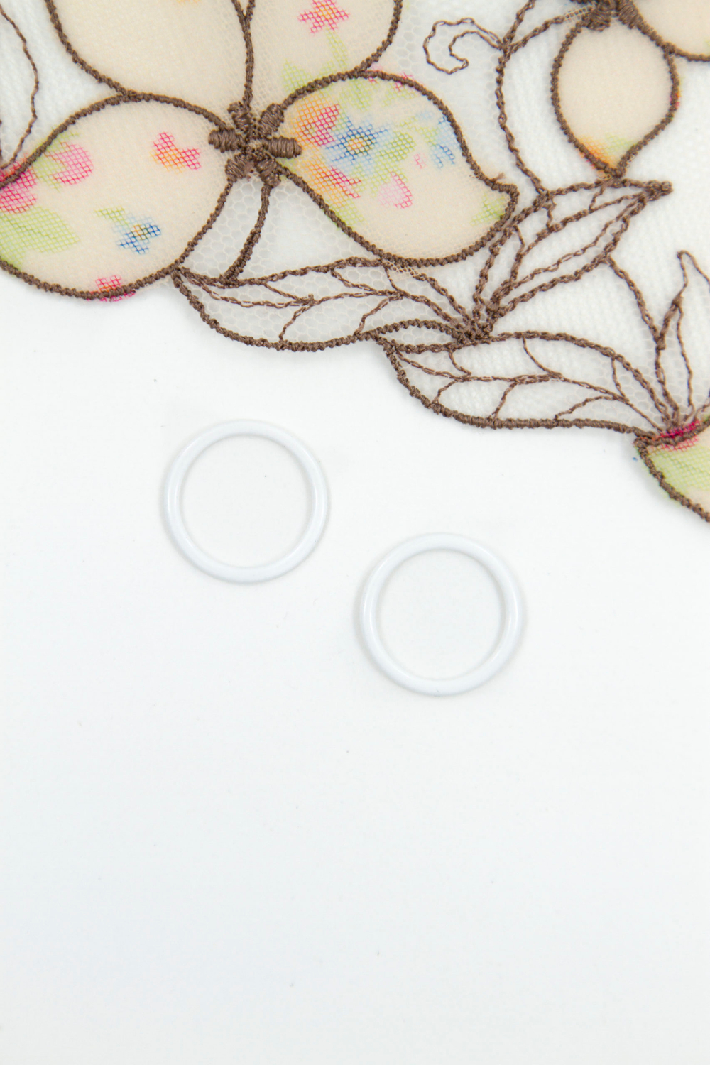 Кольцо, регулятор, крючок для бюстгальтера белый 1-2 см