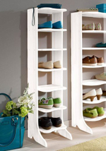 Обувница деревянная Твист из массива сосны, белая