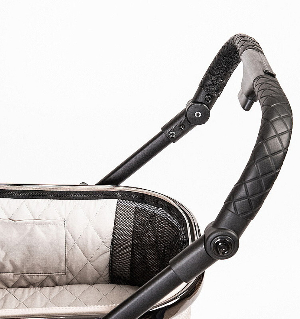 Детская коляска Peppy Tecla 3 в 1 с автокреслом Verona Black Stone Chrome Edition Бежевый