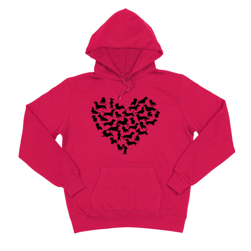 Толстовка "Сердце с силуэтами Такс"