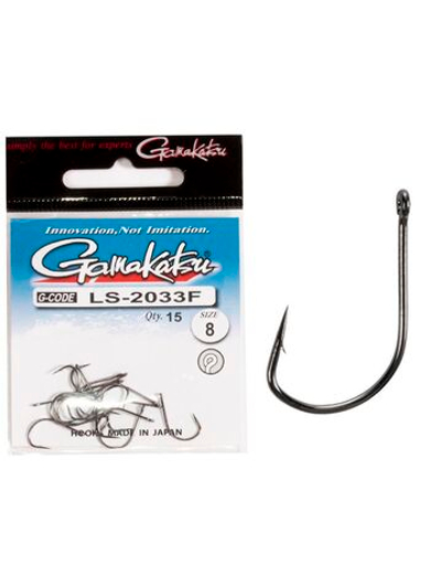 Крючки Gamakatsu LS-2033F NEW LABEL EYED HOOKS BLACK размер 08 (упк.15шт.)
