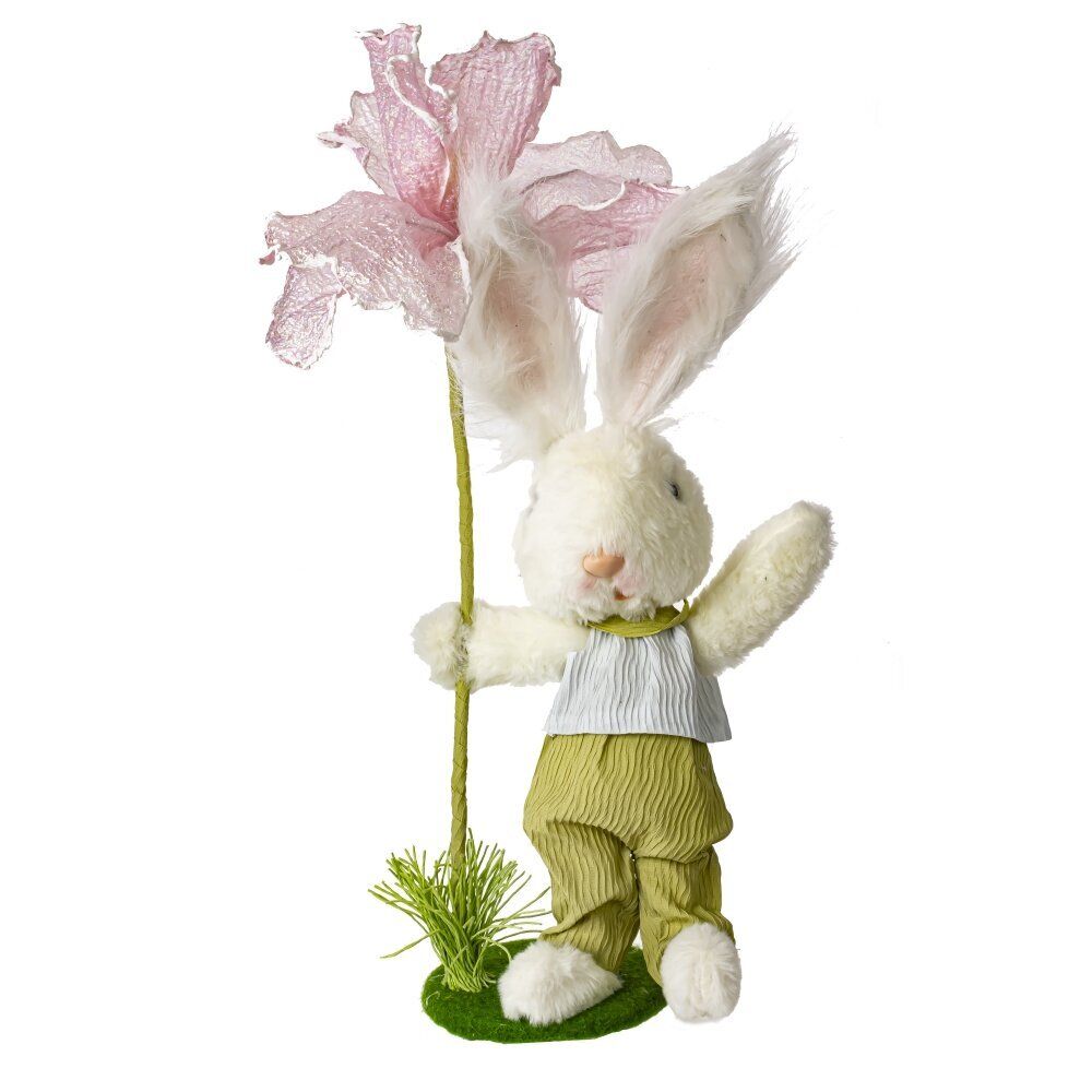 GAEM Фигурка декоративная "Заяц с цветком", L14,5 W13 H39 см