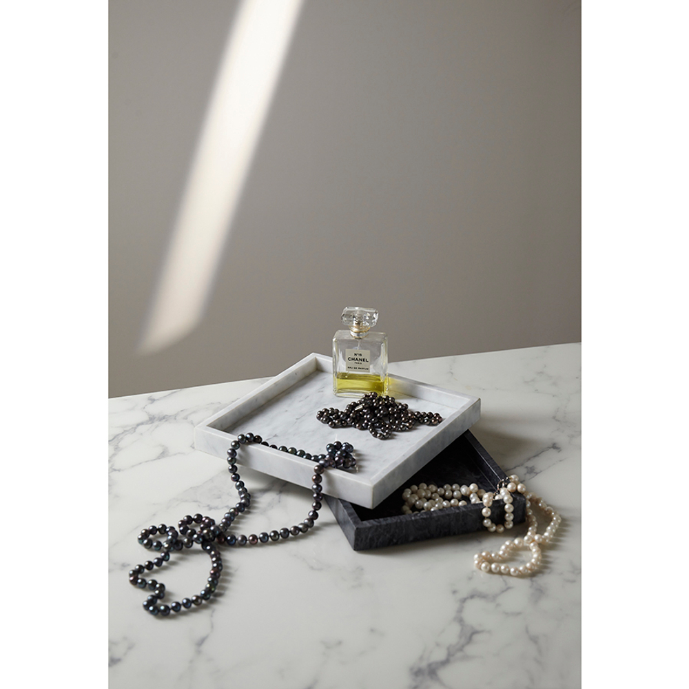 Поднос marm, 25х25 см, черный мрамор