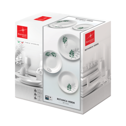 Bormioli Rocco BOTANICA VERDE Набор столовый 18 предметов.