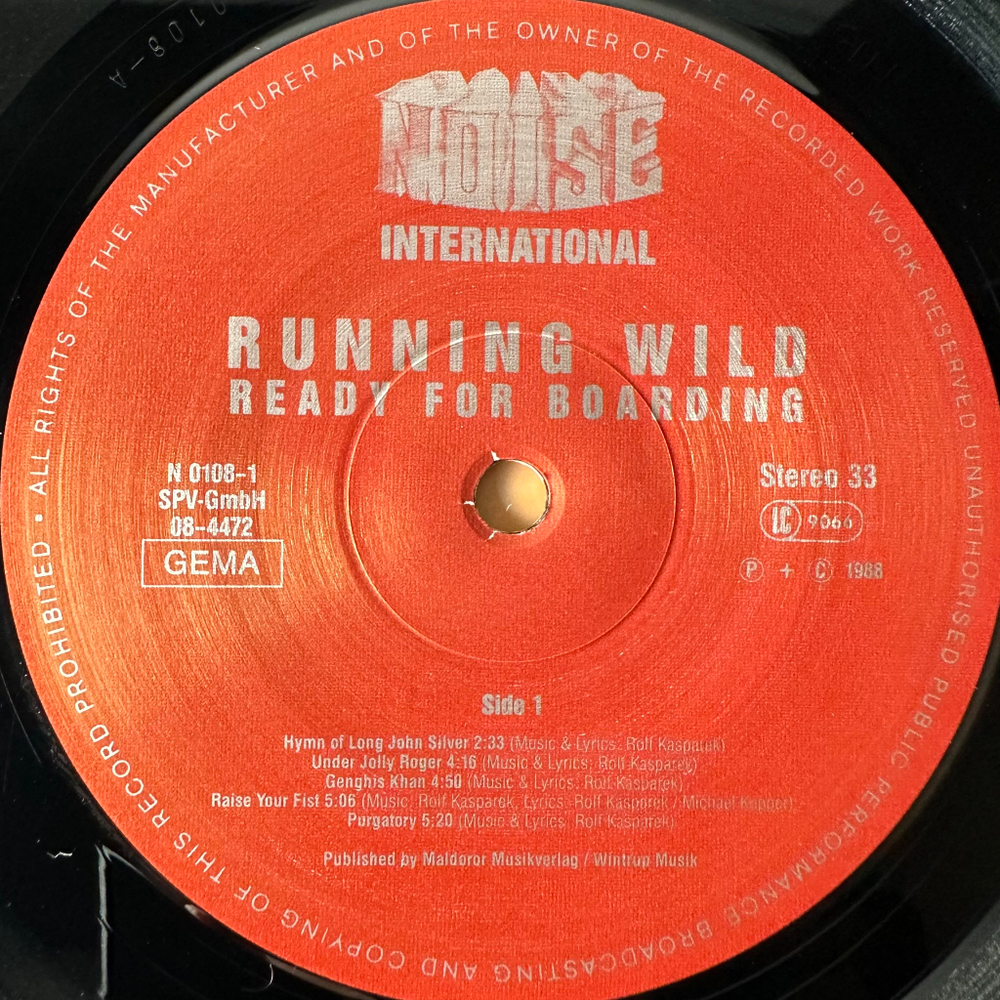 Running Wild ‎– Ready For Boarding (Германия 1988г.)