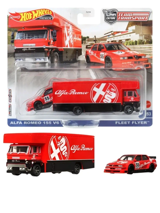 Набор Хот Вилс Премиум Alfa Romeo и Fleet Flyer FLF56 HKF42