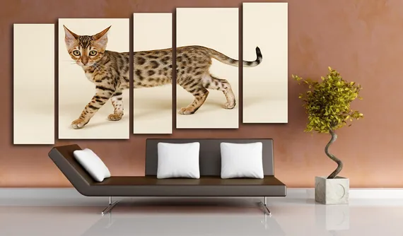 Модульная картина "Бенгальская кошка"